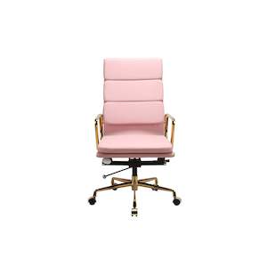 RP Genuine Leather Eames Soft Pad Office Chair, Pink color in stock now