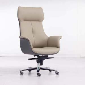 #C334A Genuine Leather High Back Office Chair, avaliable all black  color