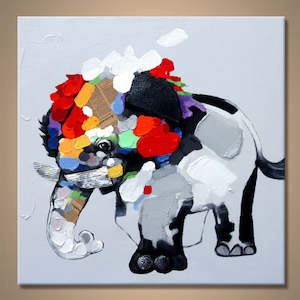 Paintings: Hand Oil Painting Elephant