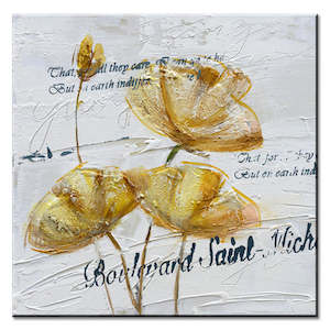 Paintings: 100% Hand Oil Painting golden flowers