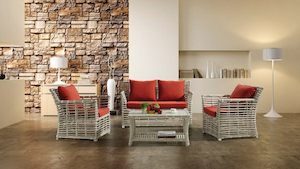 Outdoor Sofas: THICK round rattan set outdoor #621,3 years warranty