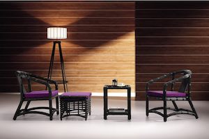 Outdoor Sofas: Classical 4pcs Big Round Rattan Set, - Clearance Sale