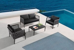 Outdoor Sofas: 4pcs Ropes Aluminum Outdoor sofa set #1216