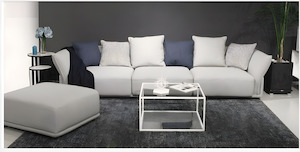 Sofas: Luna 3 Piece Sofa Set - Feather Cushions - Light Grey, Clearance sale.