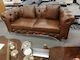 Chesterfield  Full Genuine leather sofa set #893