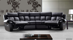 5 seater Full Genuine Leather Recliner lounge suite #0650, 20% off now