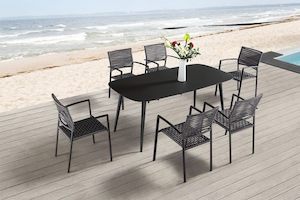 Outdoor Dining: 7pcs Ropes Aluminum Outdoor Dining set #2005