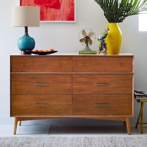 Dressers: Mid-Century  2+4 drawers Cabinet( low boy) 2 color available