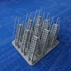 Deck Accessories: 1/128 Royal Navy 7ft 6in Deck Ladders x9