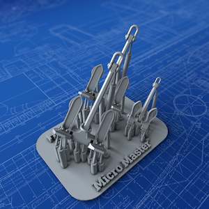 Royal Navy Anchors: 1/400 Royal Navy Wasteney Smith 192cwt x2 & 1x 60cwt Byers Anchors (HMS Hood)