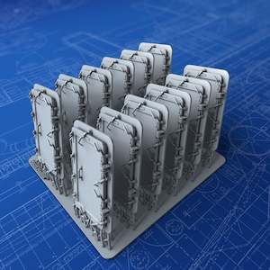 Royal Navy Doors Hatches: 1/96 Royal Navy WW1 Water Tight Doors x12 (5' 6" x 3' 6")