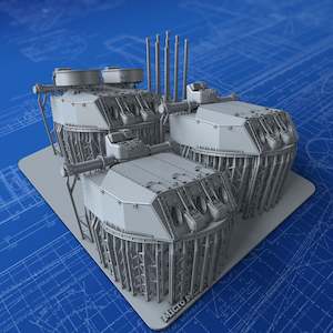 1/350 French Navy Triple 152mm/55 (6") Model 1936 x3 (Richelieu 1943, Gunports closed)