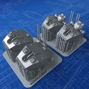 French Navy: 1/350 French Navy Twin 130mm/45 (5.1") Model 1932 x4 (Joffre Class)