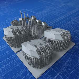 French Navy: 1/200 French Navy Triple 152mm/55 (6") Model 1936 x3 (Richelieu 1943)