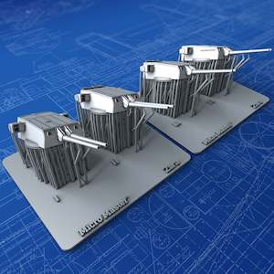 Italian Navy: 1/700 Regia Marina Zara 203mm/53 (8") Model 1927 x4 (w. Blast Bags)