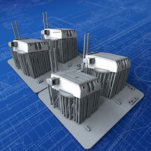 Italian Navy: 1/700 Regia Marina Zara 203mm/53 (8") Model 1927 x4