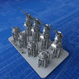 1/350 Regia Marina 37mm/54 (1.5”) Model 1939 30º x4 (Littorio & Duilio Classes)