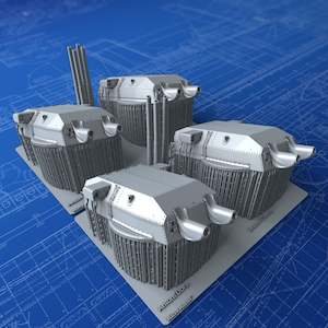 1/350 German Kriegsmarine 40.6cm/52 (16") SK C/34 x4 w. Blast Bags (H Class)