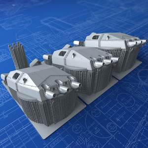 Kriegsmarine German Navy: 1/200 German Kriegsmarine 28cm (11") SK C/34 w. Blast Bags (Gneisenau)