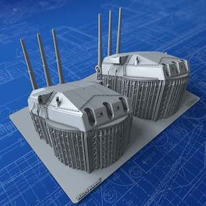 Kriegsmarine German Navy: 1/400 German Kriegsmarine 28cm (11") SK C/28 (Deutschland/Lützow)