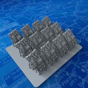 1/700 Scale WW2 German StuH 42 G (Sturmhaubitze 42) SPG's x12