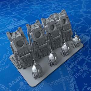 Armour: 1/285 (6mm) Scale French Char D2 AMX4 SA35 Medium Tanks x4