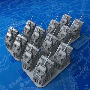 1/700 Scale WW2 German Tiger I Panzerkampfwagen Ausf. E Tanks x12