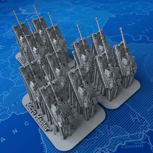 1/600 Scale Modern British Army AS-90 Braveheart Self-Propelled Artillery x12