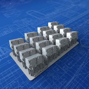 1/128 Royal Navy 40mm Bofors Ready Use Lockers x16