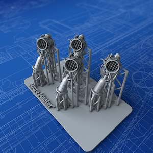 Royal Deck Accessories: 1/192 Royal Navy 18" Searchlight Projectors x4