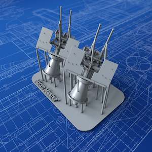 1/150 Royal Navy Twin 20mm Oerlikon MKIX (45º Elevation) x2