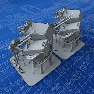 1/150 Royal Navy Twin 20mm Oerlikon MKV (10º Elevation) x2
