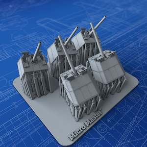 Greek Navy: 1/350 German Kriegsmarine 12.7cm/45 (5") SK C/34 x5