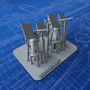 Us Navy: 1/150 20mm Oerlikon MKI / MKII Mount (0º Elevation, Square Shield) x2