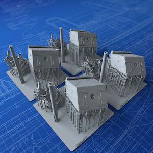 Royal Navy Destroyer Main Armament: 1/72 Royal Navy 4"/45 (10.2cm) QF MKV on LA CP MKII Mount x4 (V&W Class, Hatches Closed)