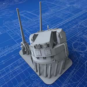 1/400 Royal Navy 5.25"/50 (13.4cm) QF MKI (Early War Version) x8