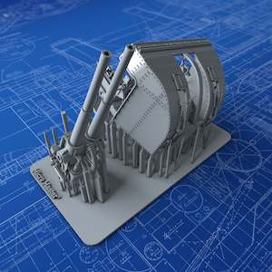 Royal Navy Destroyer Main Armament: 1/128 Royal Navy 4"/45 (10.2cm) QF MKXVI (MKXIX Twin Mount) x1