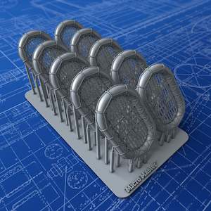 1/200 Royal Navy 12ft x 7ft (Type No. 16) Carley Floats x10