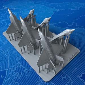 1/700 US Navy F-35C Lightning II (Landing gear down 'Stealth Mode') x6