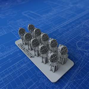 Searchlights: 1/500 Royal Navy 44" Searchlights x10