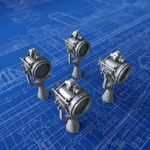 Searchlights: 1/150 Royal Navy 20" Searchlight Projectors MKIV (Patt. No. 170A) x4