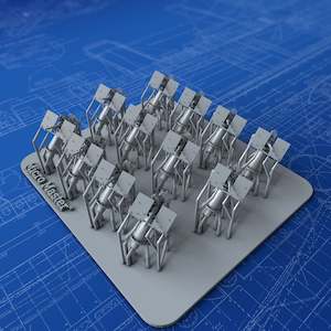 1/350 Royal Navy 20mm Oerlikon MKIIA Short Pedestal (0º Elevation, Square Shield) x12