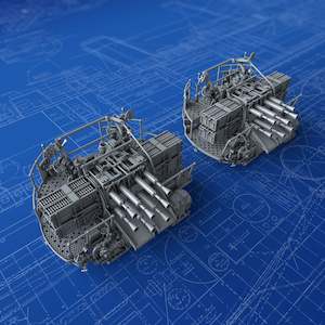 1/350 Royal Navy 2-pdr Octuple Pom Poms (4cm/39) QF MKVIII on ‘M’ (MKV) Moun&hellip;