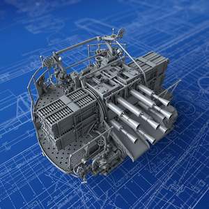 1/200 Royal Navy 2-pdr Octuple Pom Pom (4cm/39) QF MKVIII on ‘M’ (MKV) Mount&hellip;