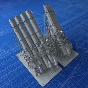 1 72 Scale: 1/72 Royal Navy 21" QR MKIV Quad Torpedo Tubes x2 (Leander Class)