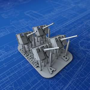 Royal Navy Weapons: 1/500 Royal Navy 4.7" MKIX CPMKXVIII Mount x4