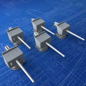 Royal Allied Navies: 1/72 Royal Navy 4.7" (12 cm) BL MKI & MKII on CPVI Mount x5