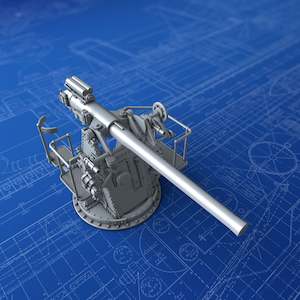 1/96 Royal Navy 4"/45 (10.2cm) QF MKV H/A MKIII Mounting