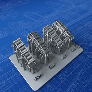 1/350 Royal Navy Depth Charge Rails x4 (7 Charge Version, Starboard & Port)