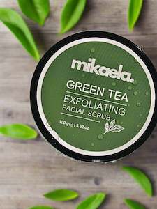 Mikaela Beauty Exclusive Koffee And Green Tea Line: Green Tea Exfoliating Facial Scrub